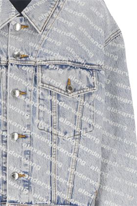 Blue cotton Falling Back logo-print denim jacket Alexander Wang | 4DC2202756270